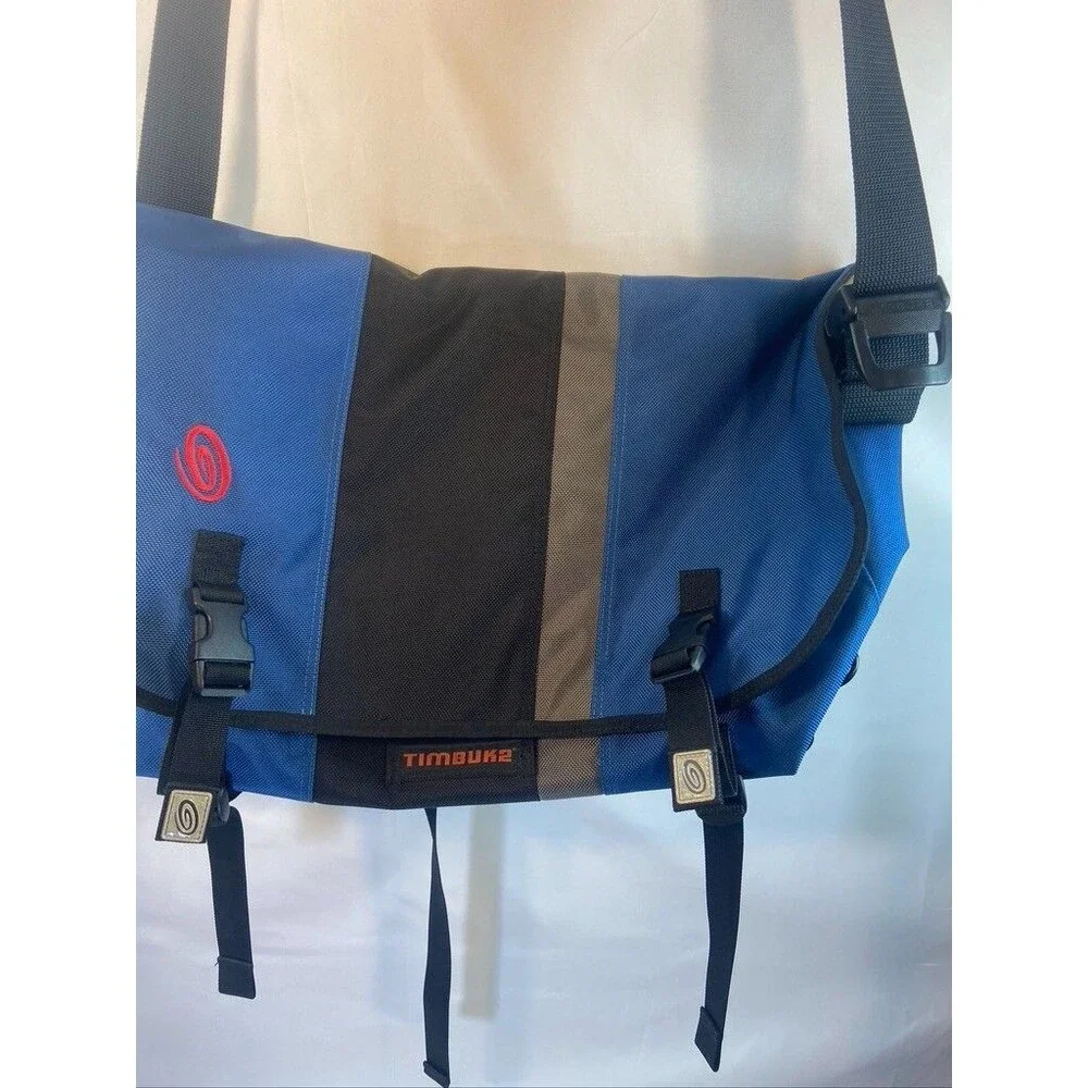 TIMBUK2 XLARGE BLUE MESSANGER BAG FOLD OVER 20 X 14 INSIDE MOLLE POCKETS NEW